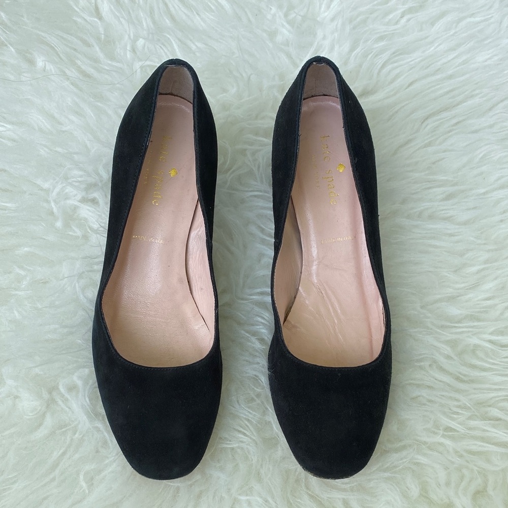 Kate Spade Suede Women's Shoes Black Heels Pumps Elegant Size 6M